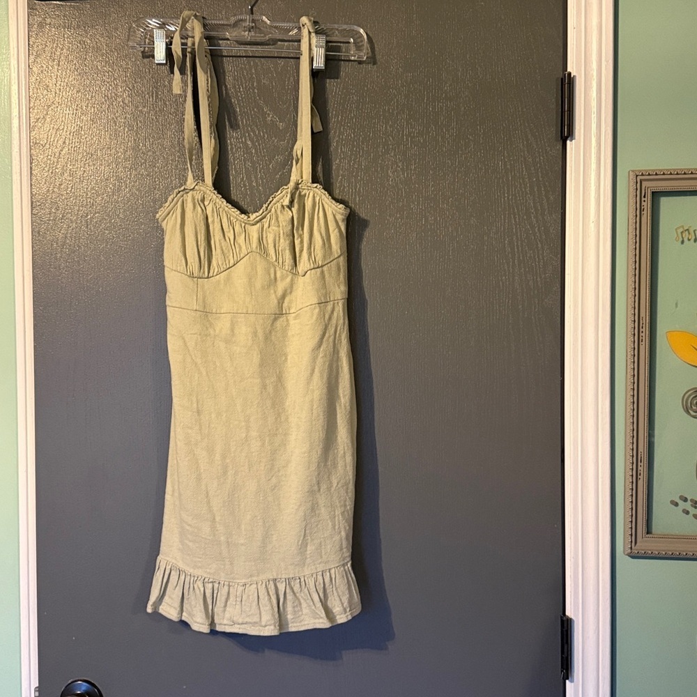 Hollister Light Green Smocked Dress